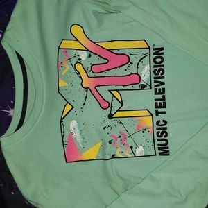 Mint Green Long Sleeve MTV Men's T-Shirt